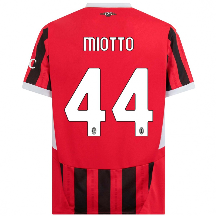 Enfant Football Maillot Giorgia Miotto #44 Rouge Noir Tenues Domicile 2024/25