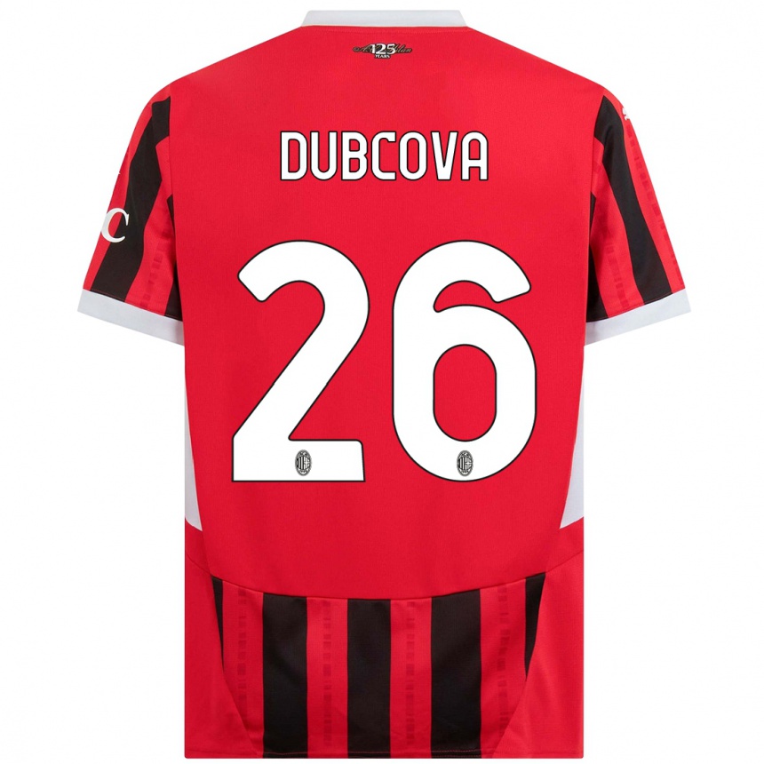 Enfant Football Maillot Michaela Dubcova #26 Rouge Noir Tenues Domicile 2024/25