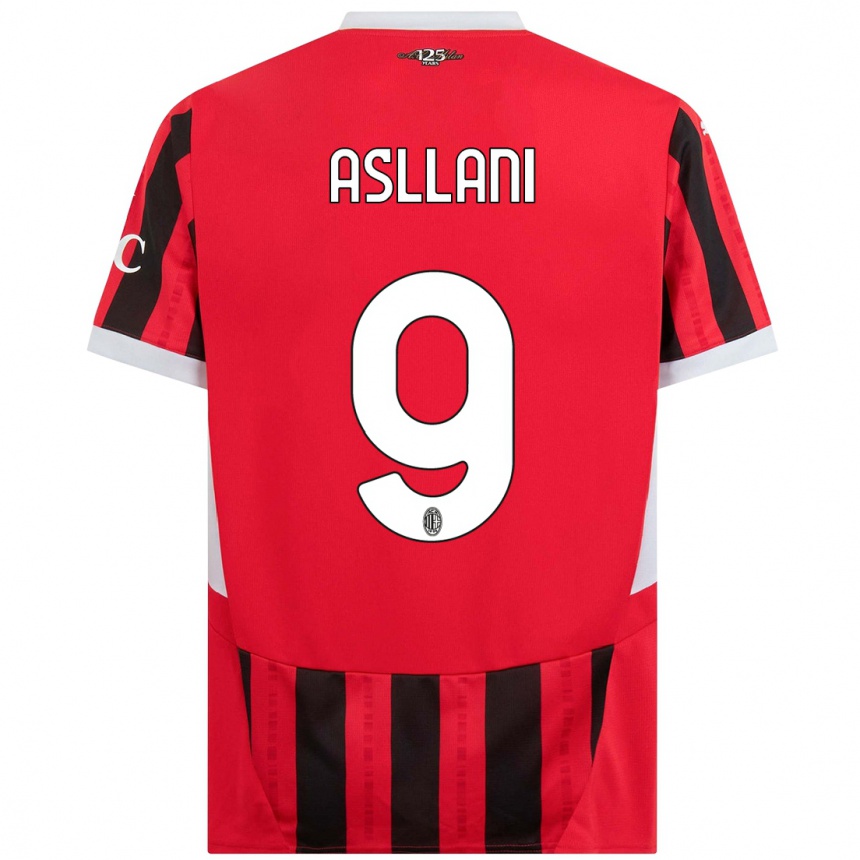 Enfant Football Maillot Kosovare Asllani #9 Rouge Noir Tenues Domicile 2024/25