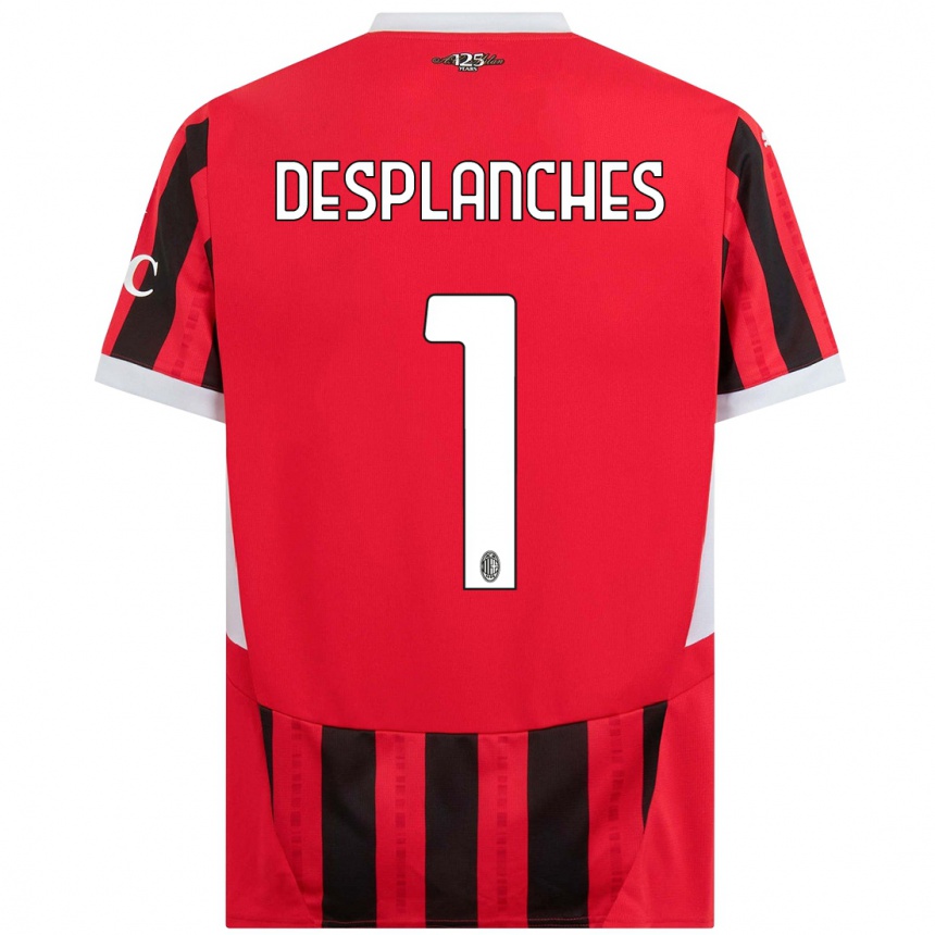 Enfant Football Maillot Sebastiano Desplanches #1 Rouge Noir Tenues Domicile 2024/25