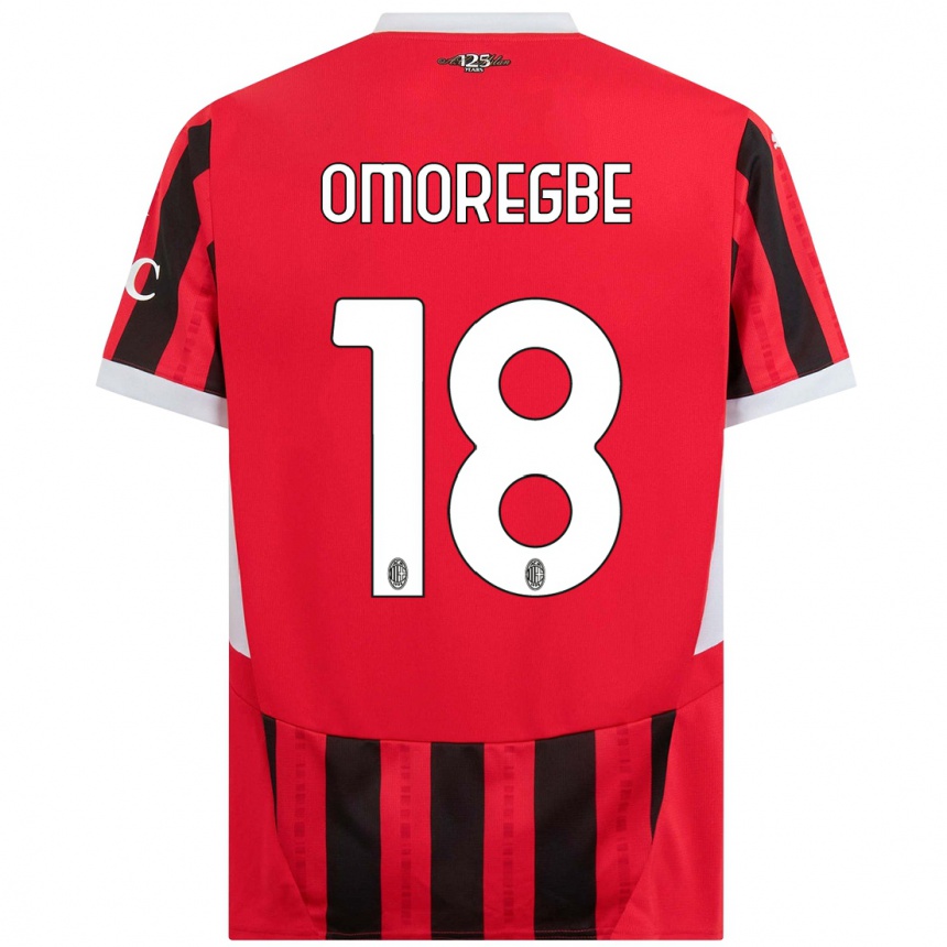 Enfant Football Maillot Bob Murphy Omoregbe #18 Rouge Noir Tenues Domicile 2024/25