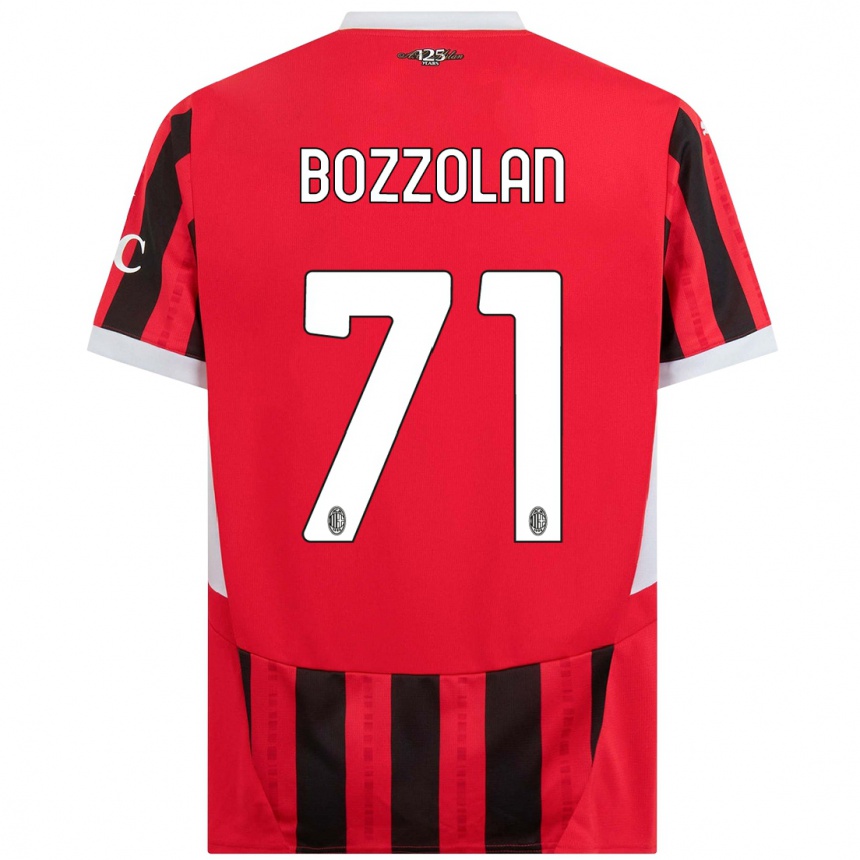 Enfant Football Maillot Andrea Bozzolan #71 Rouge Noir Tenues Domicile 2024/25