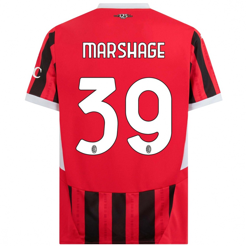 Enfant Football Maillot Wilgot Marshage #39 Rouge Noir Tenues Domicile 2024/25