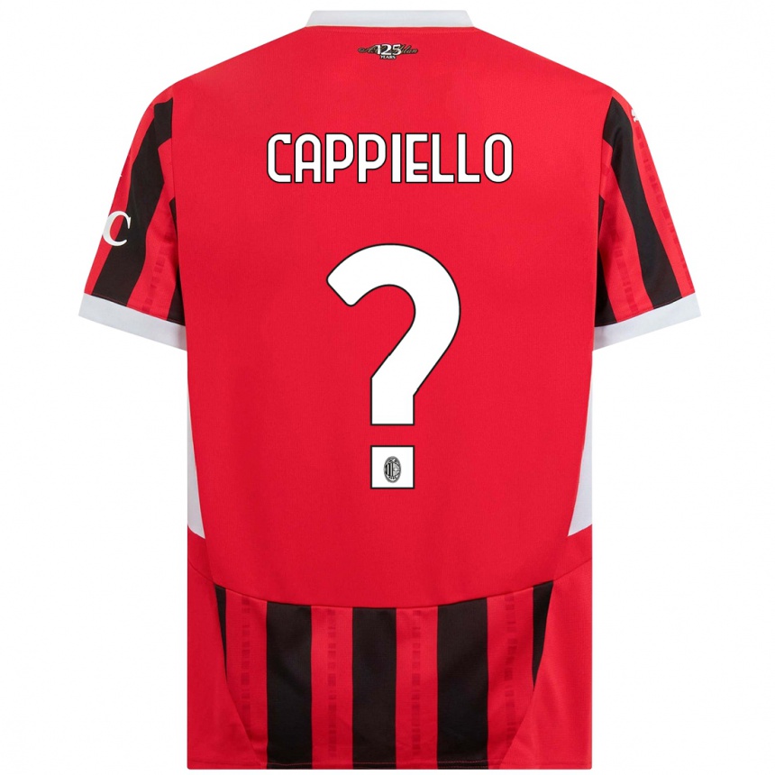 Enfant Football Maillot Flavio Cappiello #0 Rouge Noir Tenues Domicile 2024/25