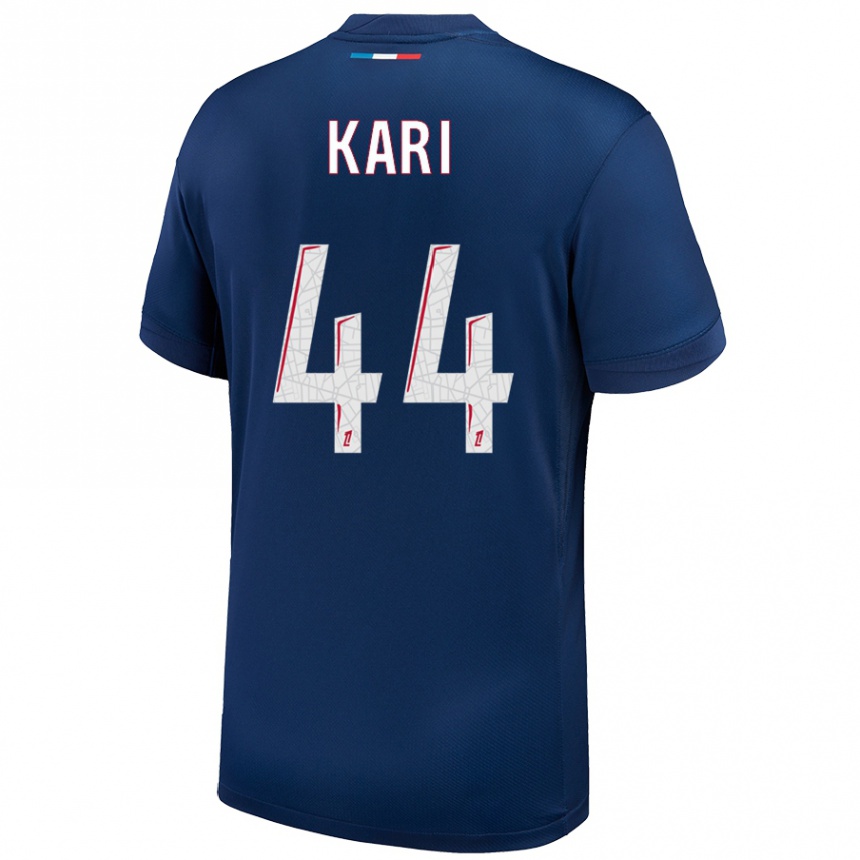 Enfant Football Maillot Ayman Kari #44 Bleu Marine Blanc Tenues Domicile 2024/25