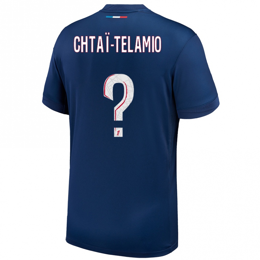 Enfant Football Maillot Zayon Chtaï-Telamio #0 Bleu Marine Blanc Tenues Domicile 2024/25