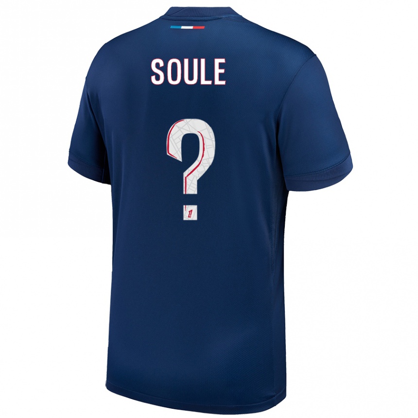 Enfant Football Maillot Chams Soule #0 Bleu Marine Blanc Tenues Domicile 2024/25