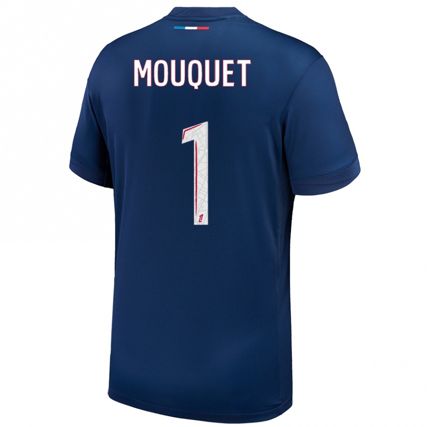 Enfant Football Maillot Louis Mouquet #1 Bleu Marine Blanc Tenues Domicile 2024/25