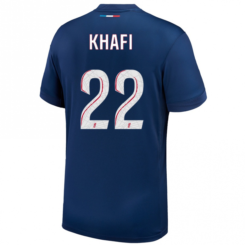 Enfant Football Maillot Yanis Khafi #22 Bleu Marine Blanc Tenues Domicile 2024/25