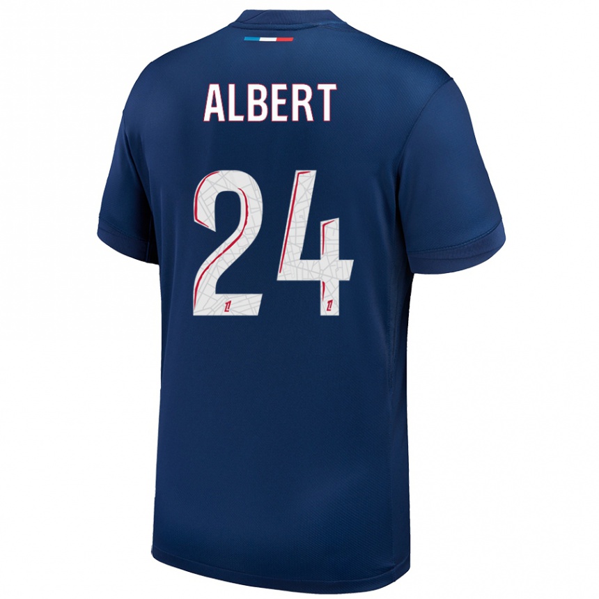 Enfant Football Maillot Korbin Albert #24 Bleu Marine Blanc Tenues Domicile 2024/25