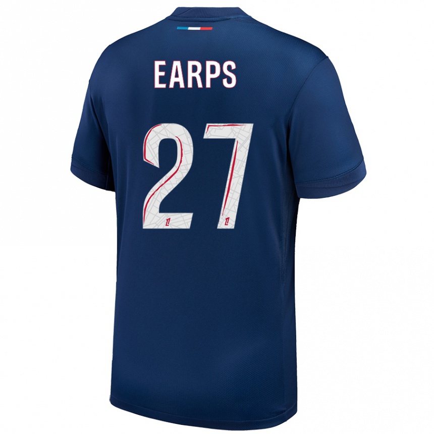 Enfant Football Maillot Mary Earps #27 Bleu Marine Blanc Tenues Domicile 2024/25