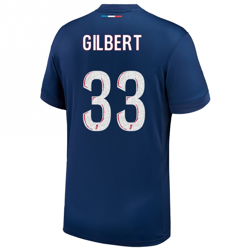 Enfant Football Maillot Tara Elimbi Gilbert #33 Bleu Marine Blanc Tenues Domicile 2024/25