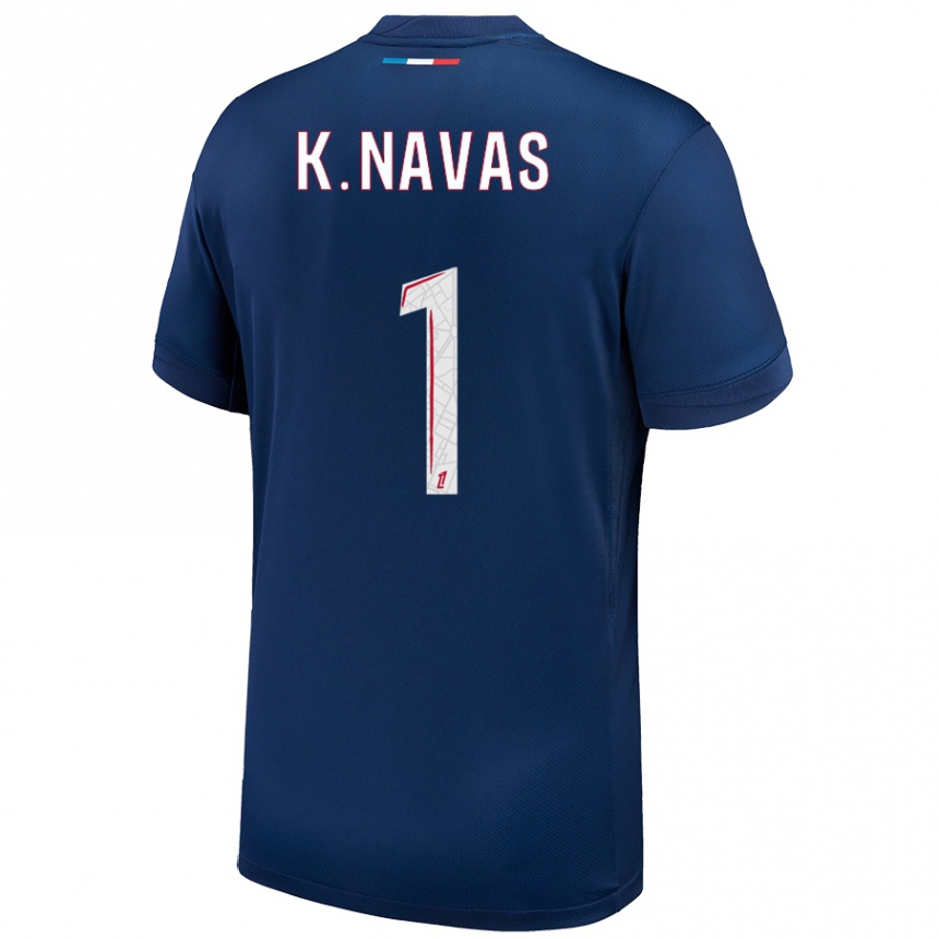 Enfant Football Maillot Keylor Navas #1 Bleu Marine Blanc Tenues Domicile 2024/25