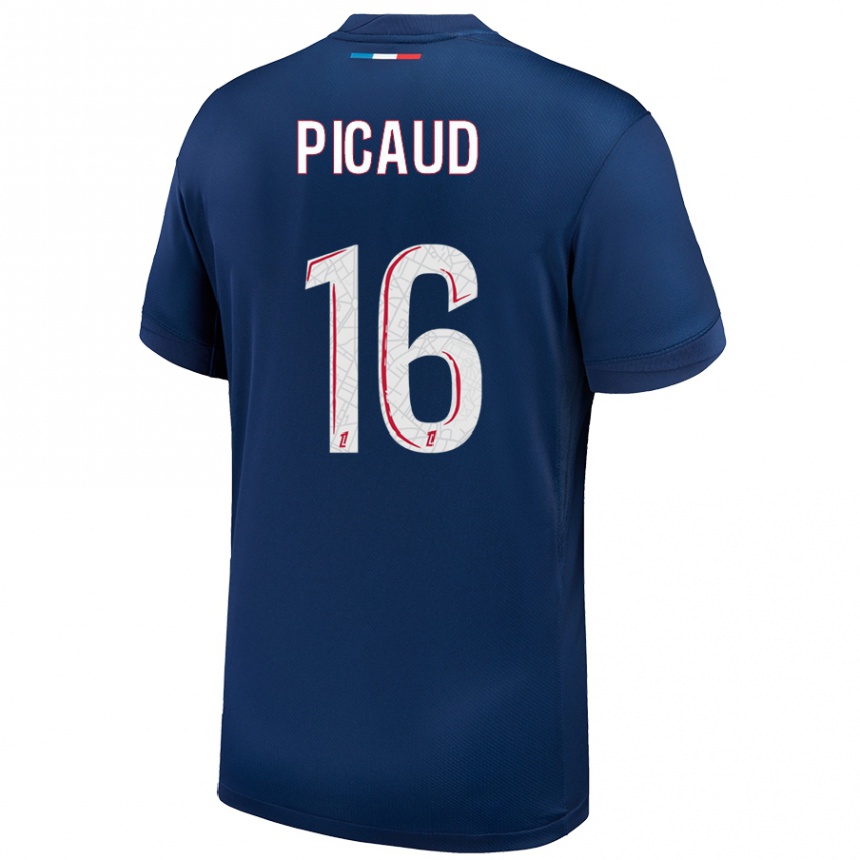 Enfant Football Maillot Constance Picaud #16 Bleu Marine Blanc Tenues Domicile 2024/25