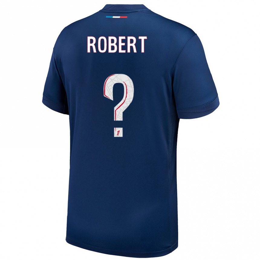 Enfant Football Maillot Laure Robert #0 Bleu Marine Blanc Tenues Domicile 2024/25