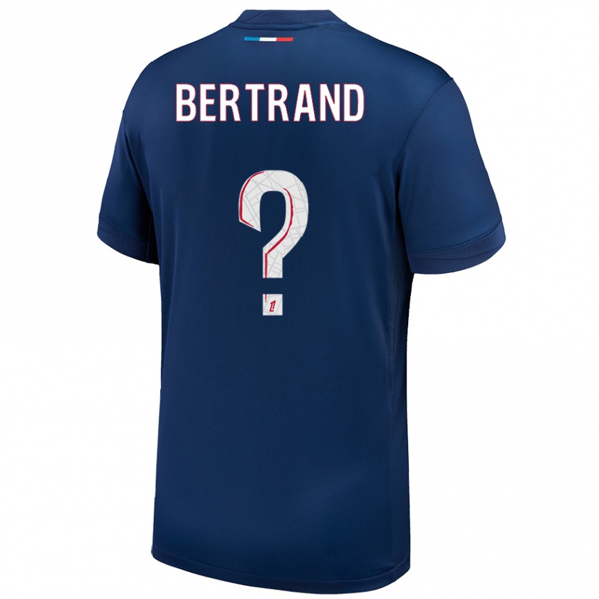 Enfant Football Maillot Lucie Bertrand #0 Bleu Marine Blanc Tenues Domicile 2024/25