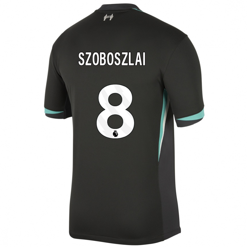 Enfant Football Maillot Dominik Szoboszlai #8 Noir Anthracite Blanc Tenues Extérieur 2024/25