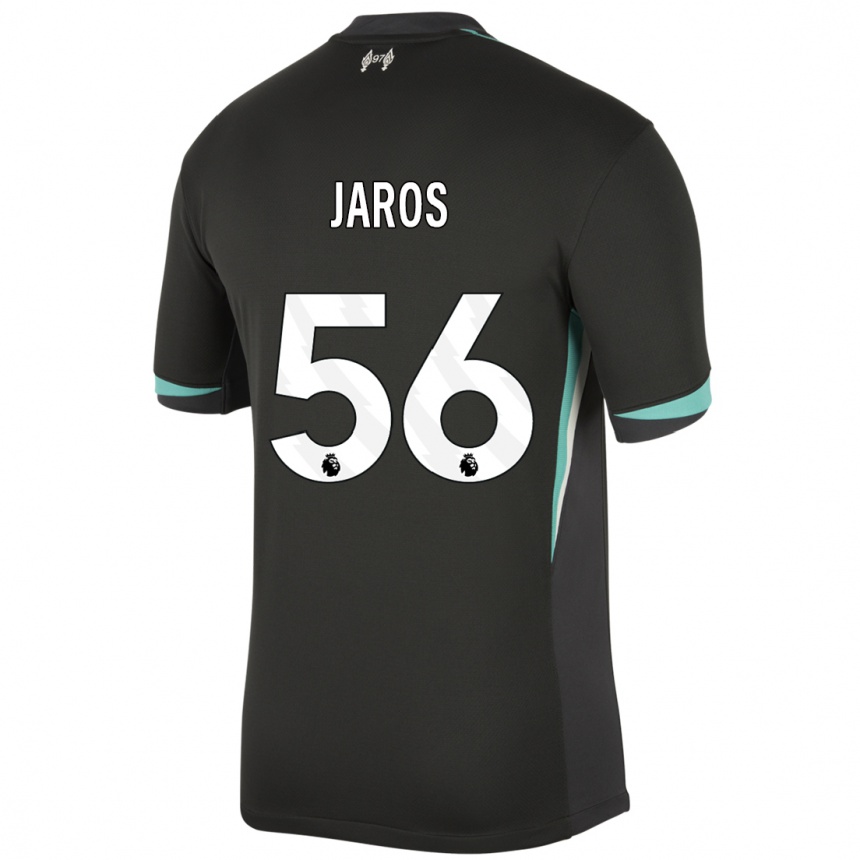 Enfant Football Maillot Vitezslav Jaros #56 Noir Anthracite Blanc Tenues Extérieur 2024/25