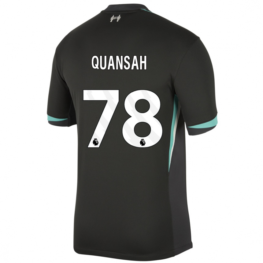 Enfant Football Maillot Jarell Quansah #78 Noir Anthracite Blanc Tenues Extérieur 2024/25