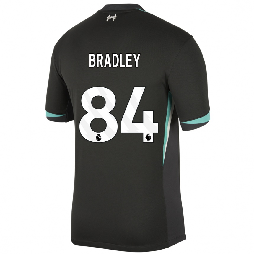 Enfant Football Maillot Conor Bradley #84 Noir Anthracite Blanc Tenues Extérieur 2024/25