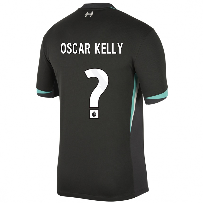 Enfant Football Maillot Oscar Kelly #0 Noir Anthracite Blanc Tenues Extérieur 2024/25