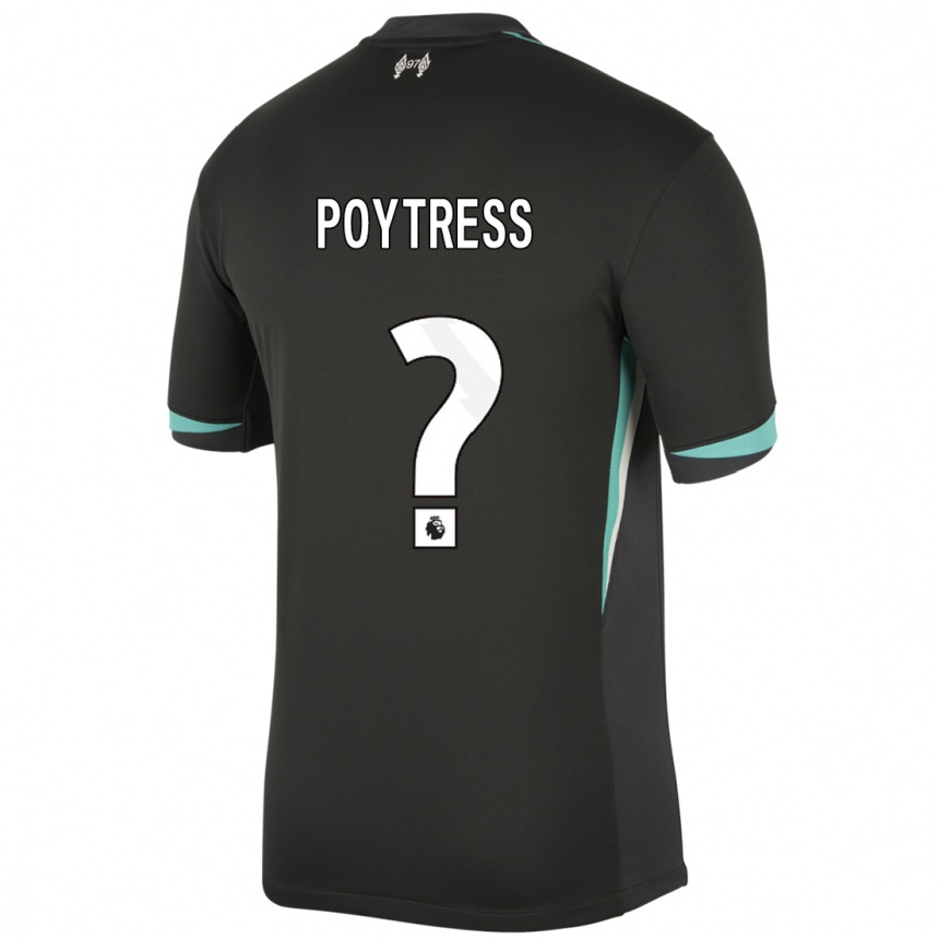 Enfant Football Maillot Jacob Poytress #0 Noir Anthracite Blanc Tenues Extérieur 2024/25