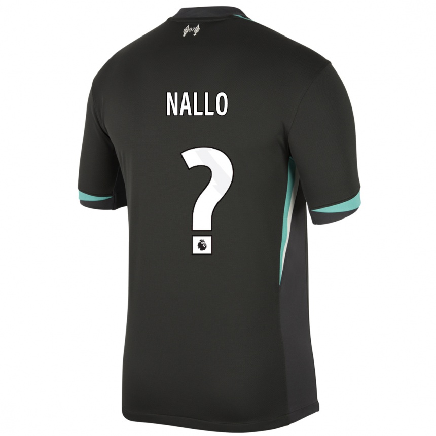 Enfant Football Maillot Amara Nallo #0 Noir Anthracite Blanc Tenues Extérieur 2024/25