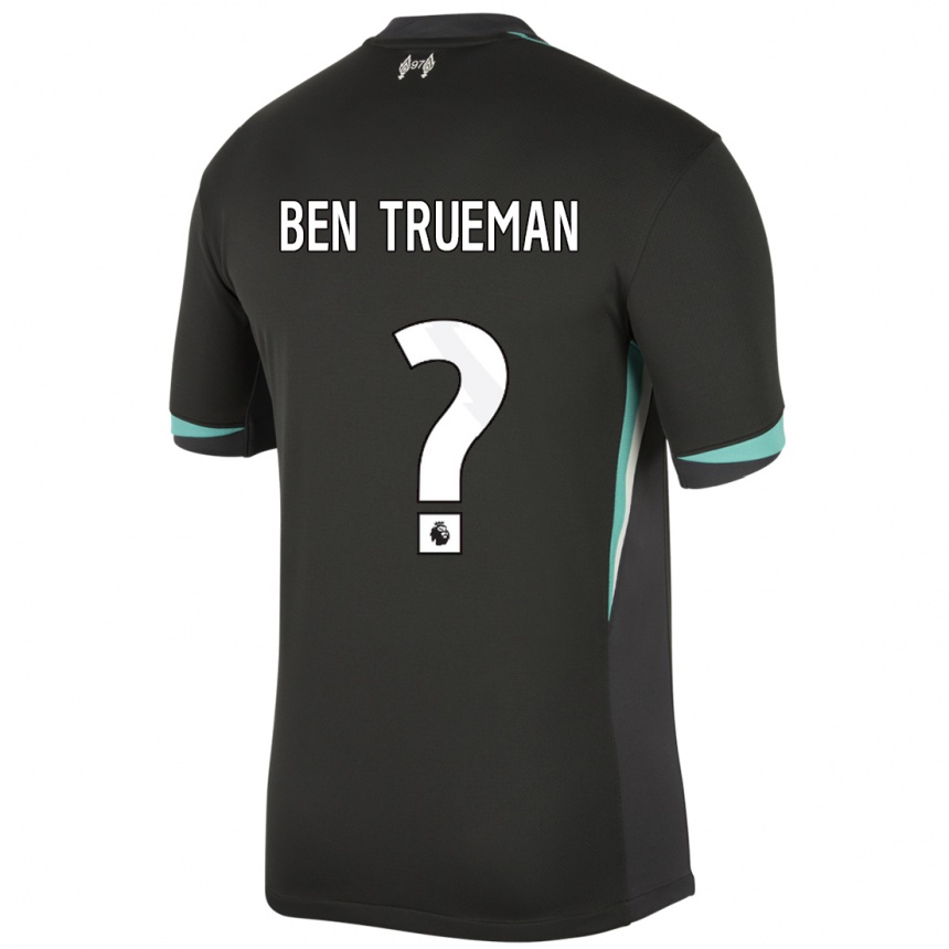 Enfant Football Maillot Ben Trueman #0 Noir Anthracite Blanc Tenues Extérieur 2024/25