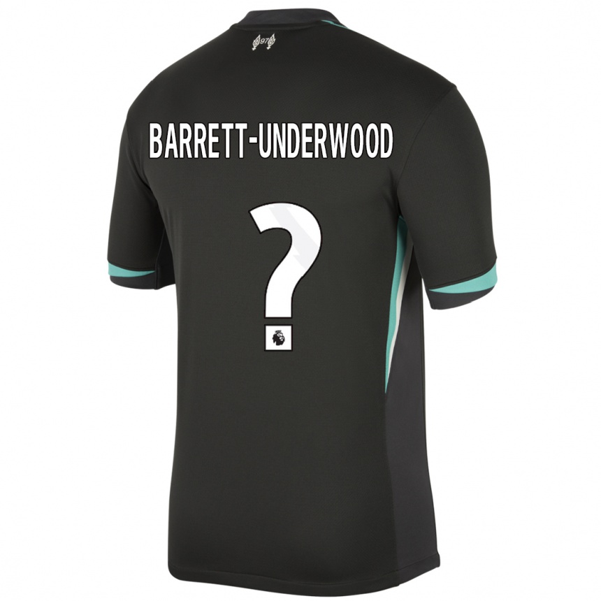 Enfant Football Maillot Keehan Barrett-Underwood #0 Noir Anthracite Blanc Tenues Extérieur 2024/25