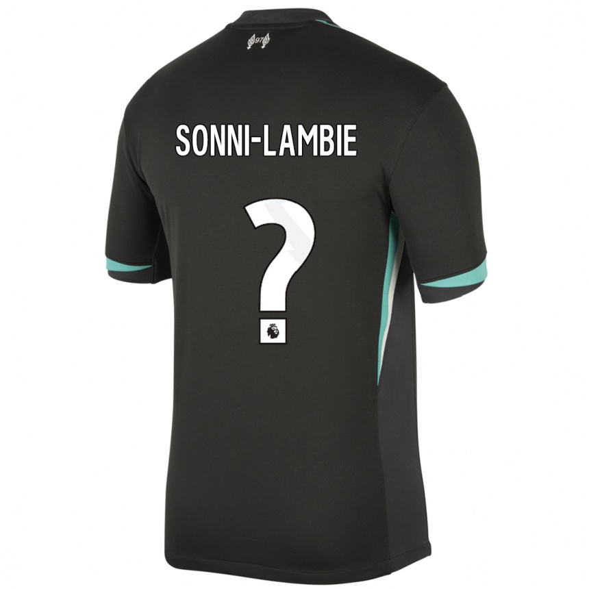 Enfant Football Maillot Joshua Sonni-Lambie #0 Noir Anthracite Blanc Tenues Extérieur 2024/25