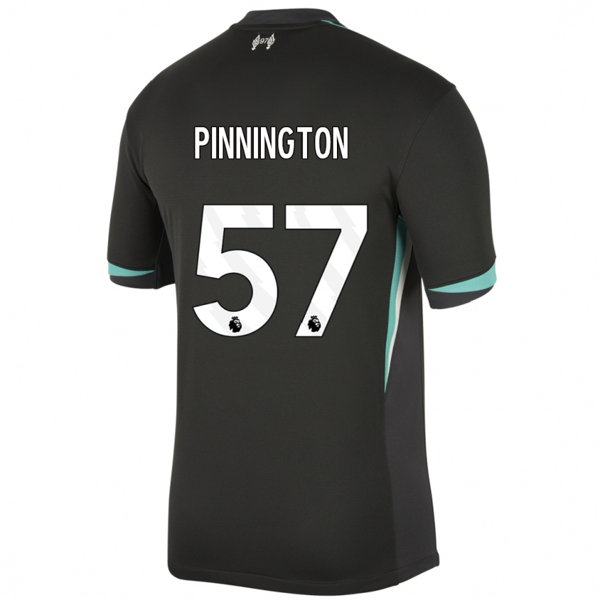 Enfant Football Maillot Carter Pinnington #57 Noir Anthracite Blanc Tenues Extérieur 2024/25