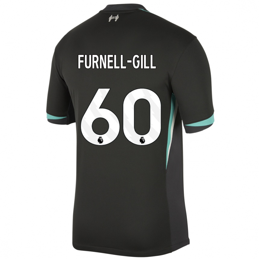 Enfant Football Maillot Luca Furnell-Gill #60 Noir Anthracite Blanc Tenues Extérieur 2024/25