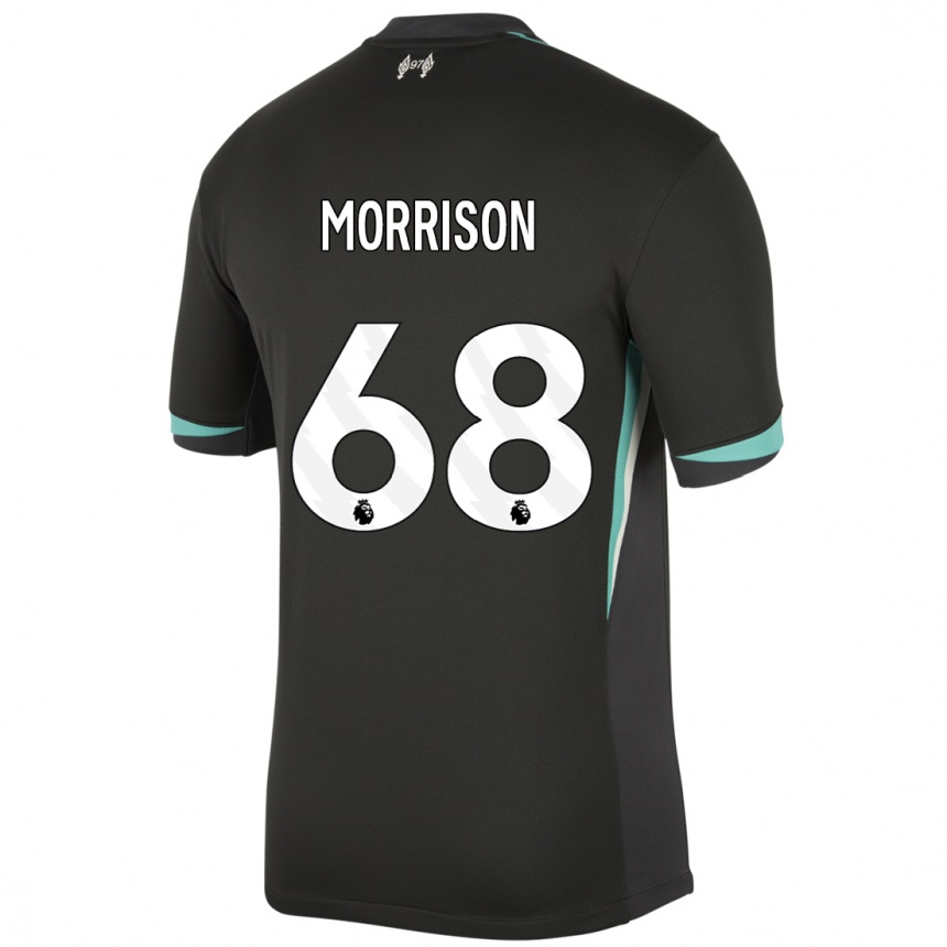 Enfant Football Maillot Kieran Morrison #68 Noir Anthracite Blanc Tenues Extérieur 2024/25