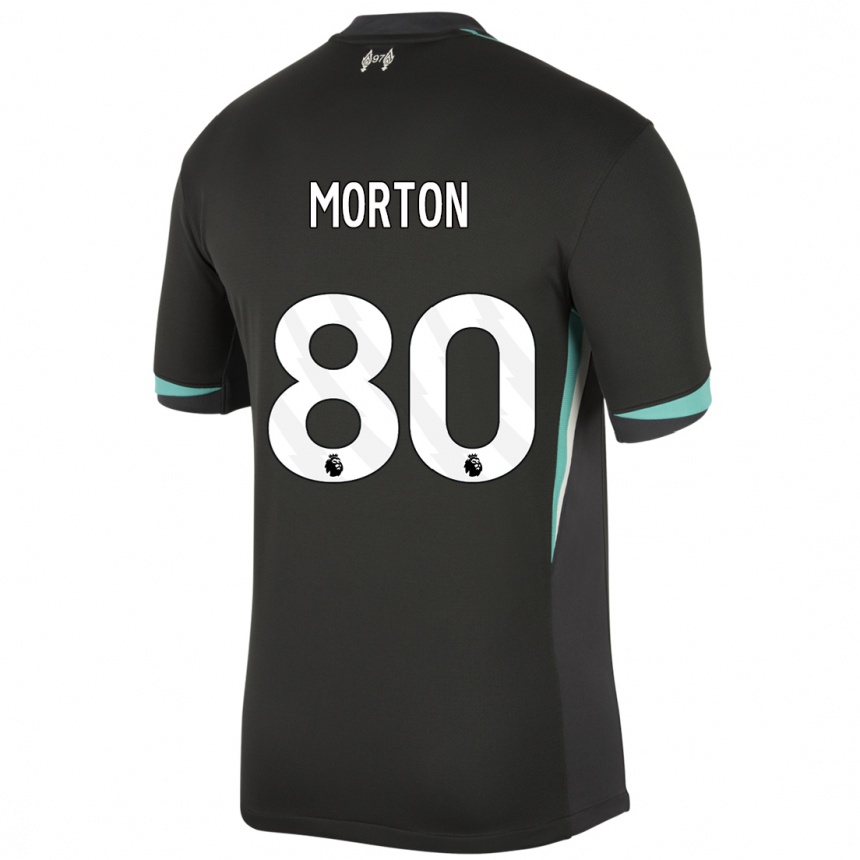 Enfant Football Maillot Tyler Morton #80 Noir Anthracite Blanc Tenues Extérieur 2024/25