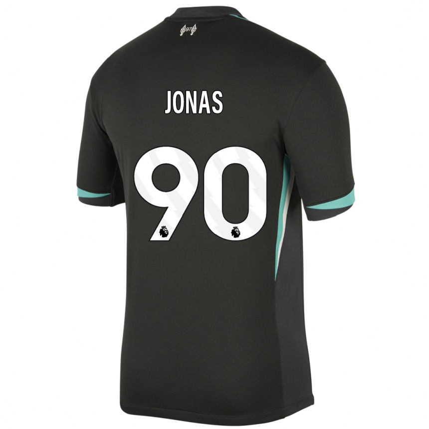 Enfant Football Maillot Lee Jonas #90 Noir Anthracite Blanc Tenues Extérieur 2024/25