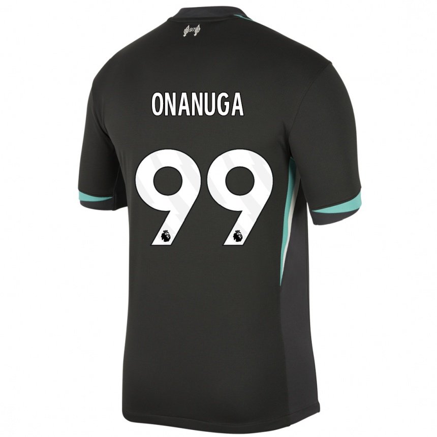 Enfant Football Maillot Fola Onanuga #99 Noir Anthracite Blanc Tenues Extérieur 2024/25