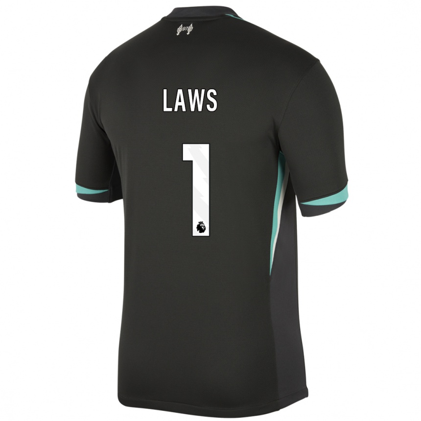 Enfant Football Maillot Rachael Laws #1 Noir Anthracite Blanc Tenues Extérieur 2024/25