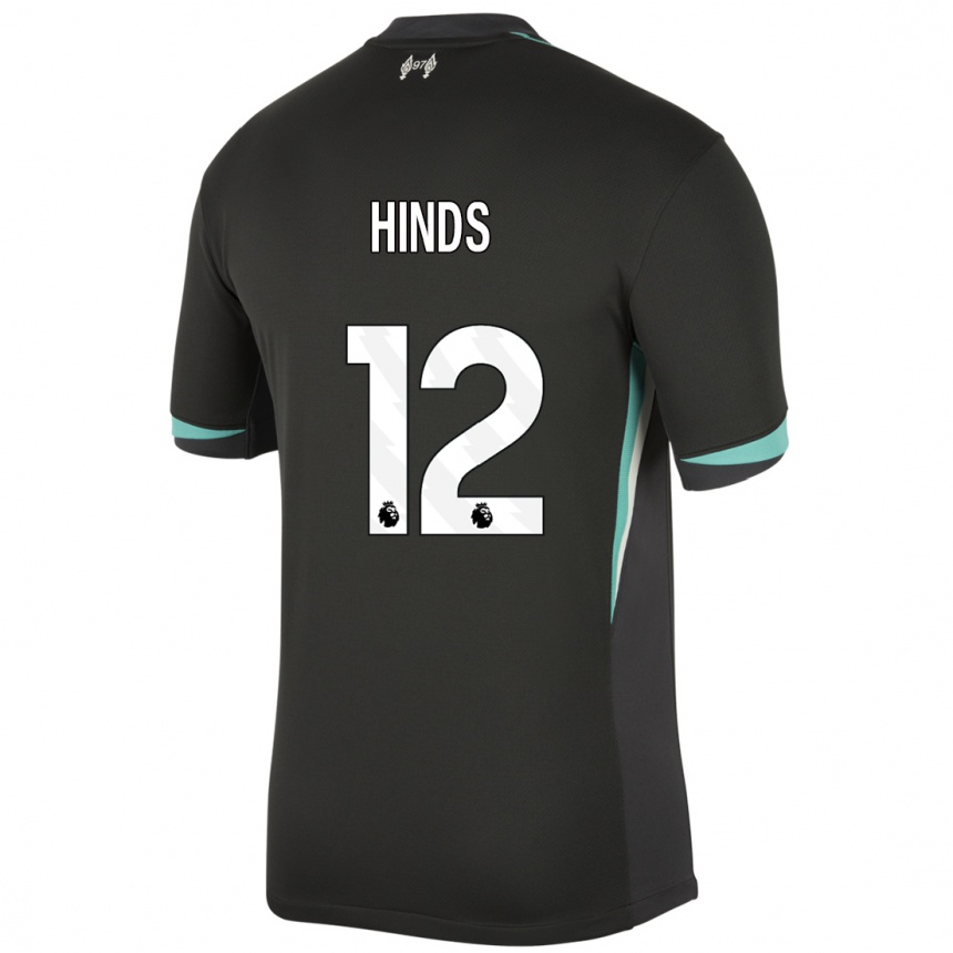 Enfant Football Maillot Taylor Hinds #12 Noir Anthracite Blanc Tenues Extérieur 2024/25