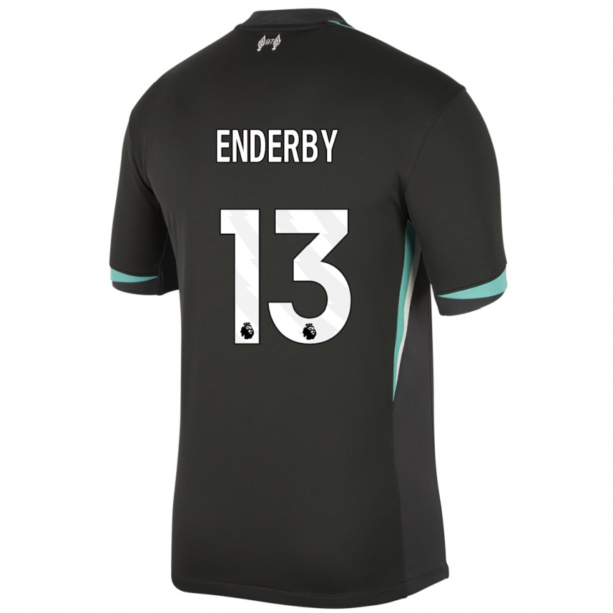 Enfant Football Maillot Mia Enderby #13 Noir Anthracite Blanc Tenues Extérieur 2024/25