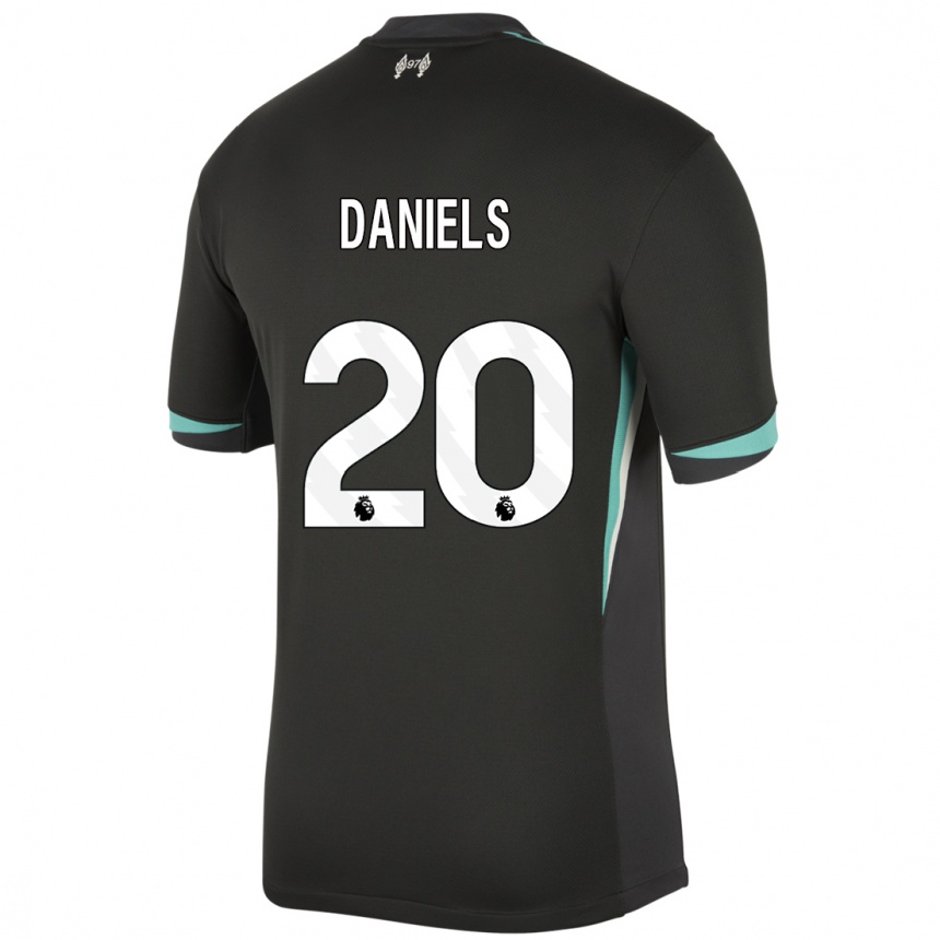 Enfant Football Maillot Yana Daniels #20 Noir Anthracite Blanc Tenues Extérieur 2024/25