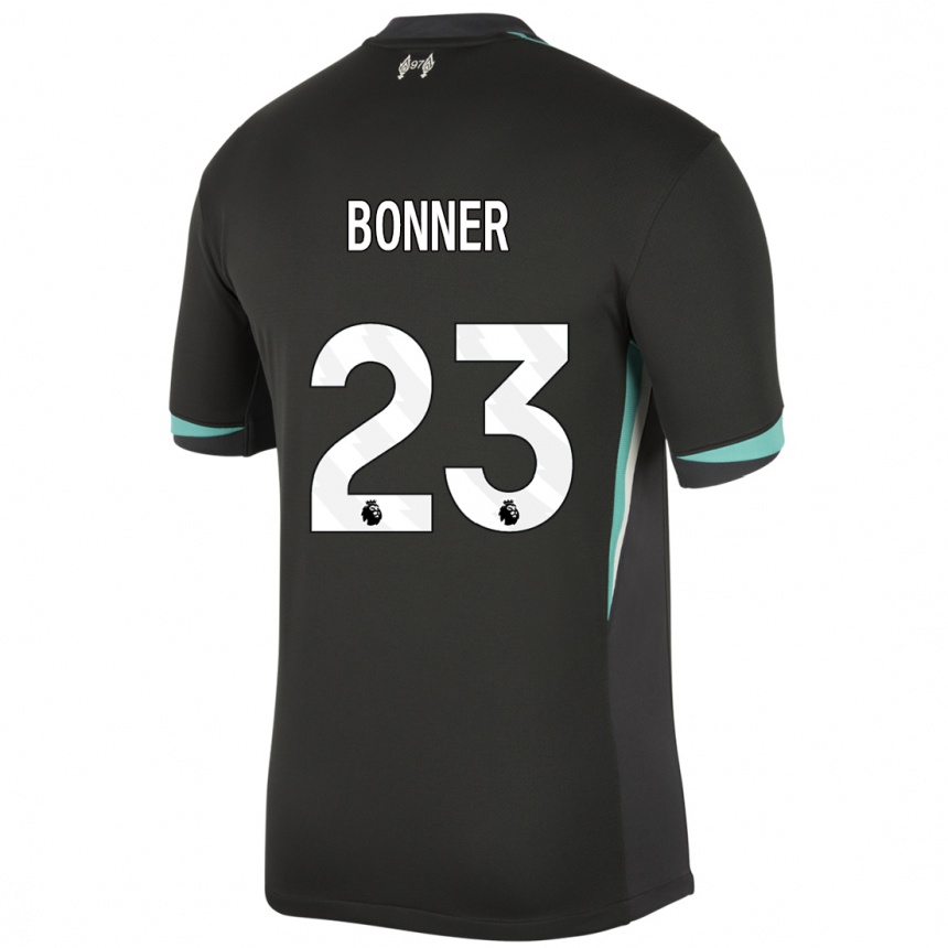 Enfant Football Maillot Gemma Bonner #23 Noir Anthracite Blanc Tenues Extérieur 2024/25