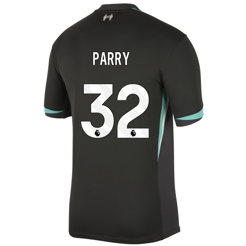 Enfant Football Maillot Lucy Parry #32 Noir Anthracite Blanc Tenues Extérieur 2024/25