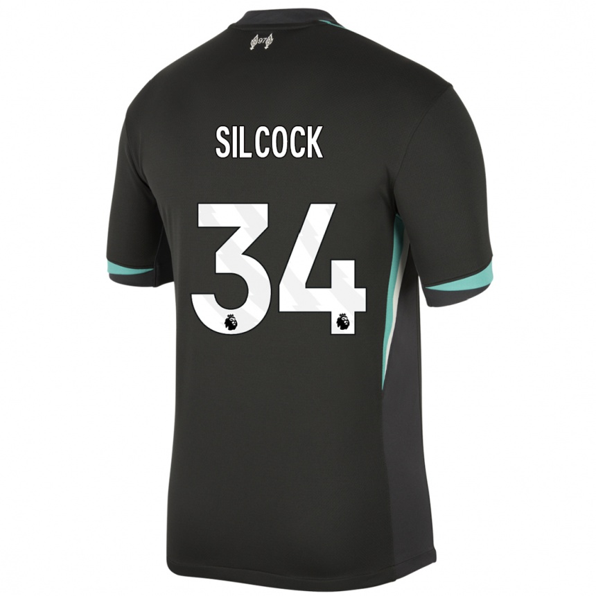 Enfant Football Maillot Hannah Silcock #34 Noir Anthracite Blanc Tenues Extérieur 2024/25