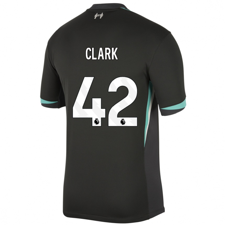 Enfant Football Maillot Bobby Clark #42 Noir Anthracite Blanc Tenues Extérieur 2024/25