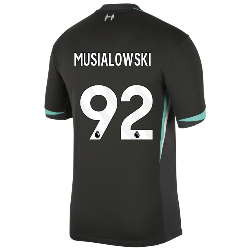 Enfant Football Maillot Mateusz Musialowski #92 Noir Anthracite Blanc Tenues Extérieur 2024/25