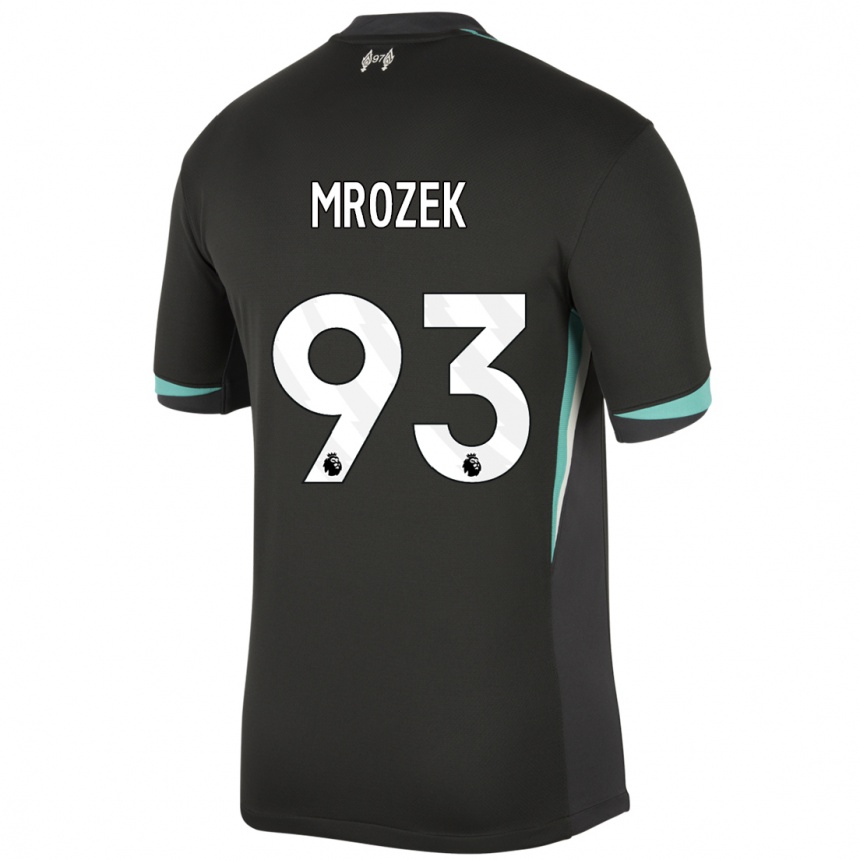 Enfant Football Maillot Fabian Mrozek #93 Noir Anthracite Blanc Tenues Extérieur 2024/25