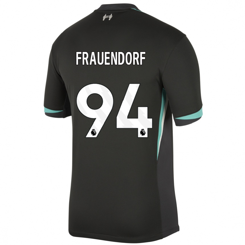 Enfant Football Maillot Melkamu Frauendorf #94 Noir Anthracite Blanc Tenues Extérieur 2024/25