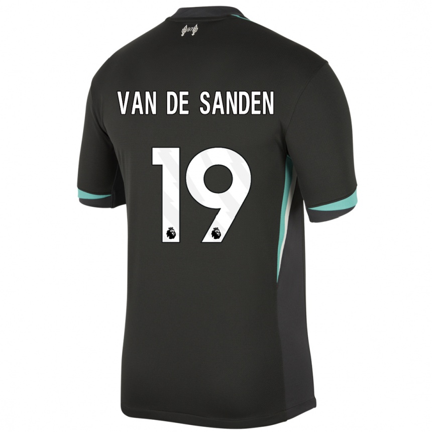 Enfant Football Maillot Shanice Van De Sanden #19 Noir Anthracite Blanc Tenues Extérieur 2024/25