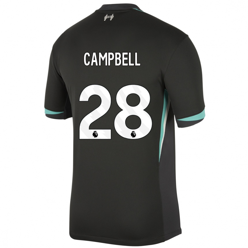 Enfant Football Maillot Megan Campbell #28 Noir Anthracite Blanc Tenues Extérieur 2024/25