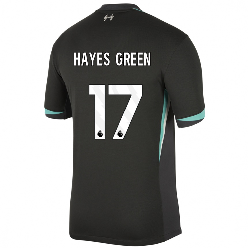 Enfant Football Maillot Charlie Hayes-Green #17 Noir Anthracite Blanc Tenues Extérieur 2024/25